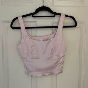 ARITIZIA pink satin corset top NWT